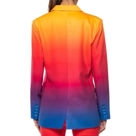 Callie Sunset Blvd Pantsuit: Ombre Blazer & Skinny Slacks: L 1X - Picture 3 of 15